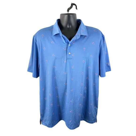Johnnie O Final Final Polo Golf Performance Stretch UPF Cocktail Print Size XL - Picture 1 of 12